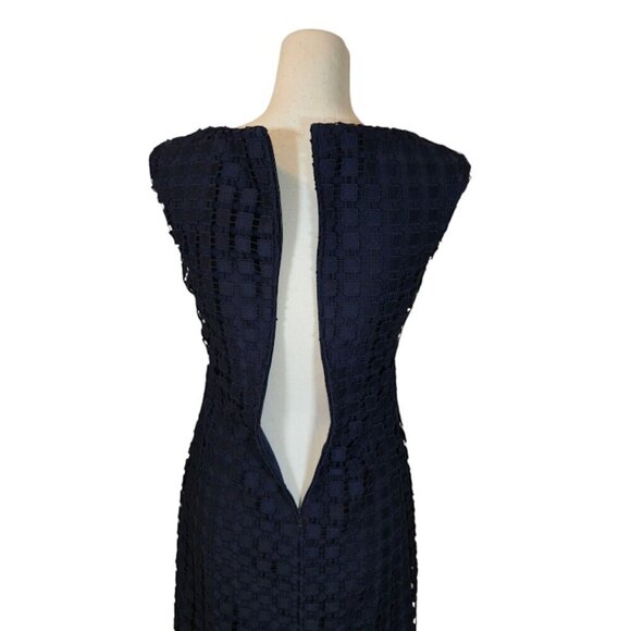 Lauren Ralph Lauren Lace Dress Women Size 4P Navy Career Event Classic Feminine - Picture 5 of 8